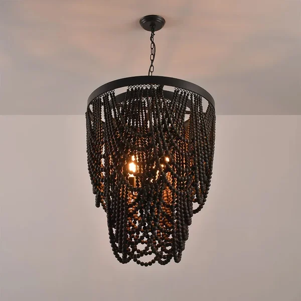 bohemia-wooden-bead-chandelier-9 wooden bead chandelier