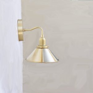 brass-shade-wall-light-3 flared shade wall sconce