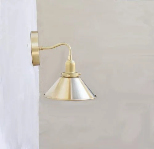 brass-shade-wall-light-3 flared shade wall sconce