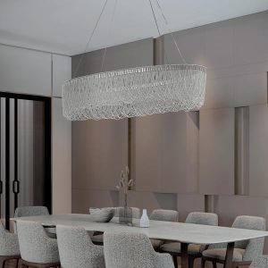 chain-tassel-chandelier-1 silver aluminum chandelier