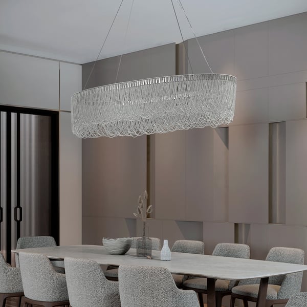 chain-tassel-chandelier-1 silver aluminum chandelier