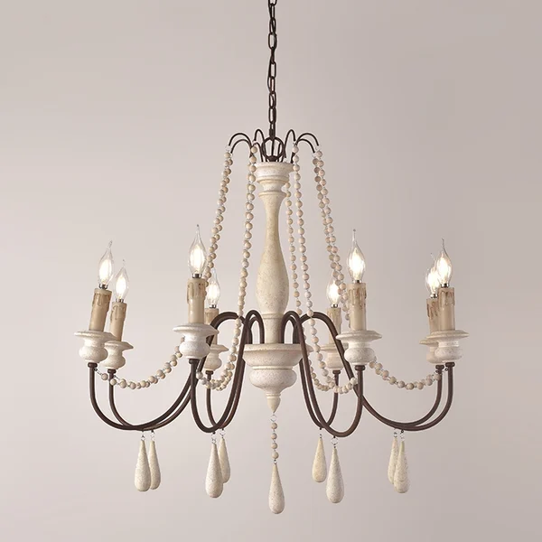 french-rustic-wood-bead-chandelier-1 Modern Chandeliers for dining room