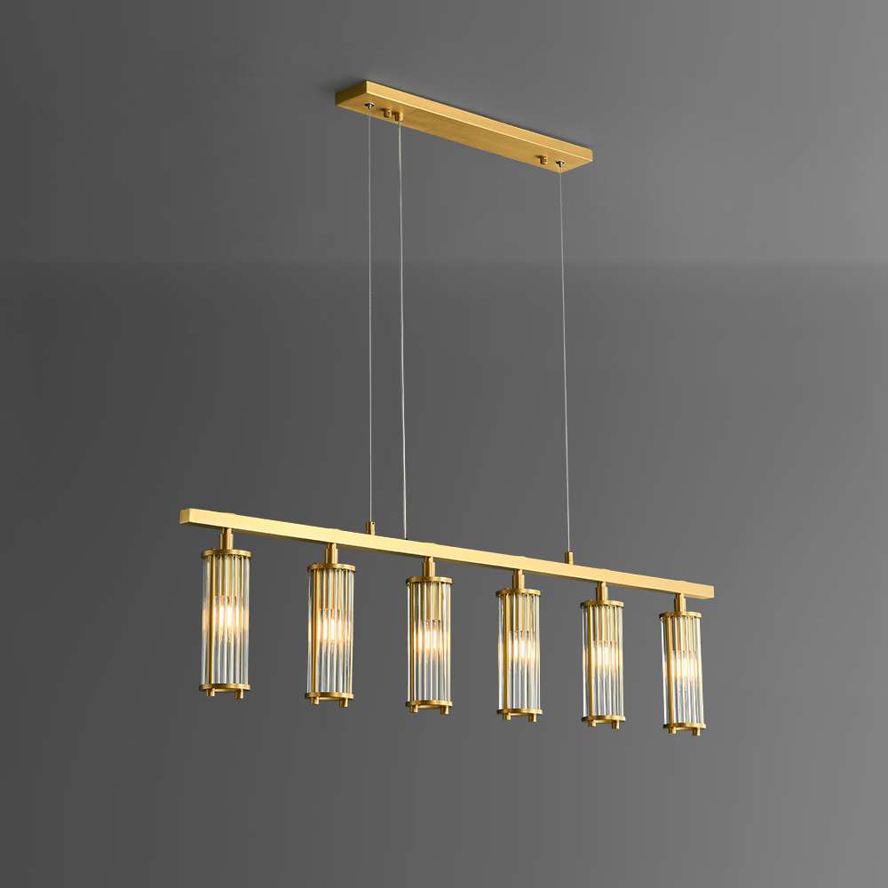 marley-linear-chandelier-aged-brass-clear-shade-15 brass linear chandelier