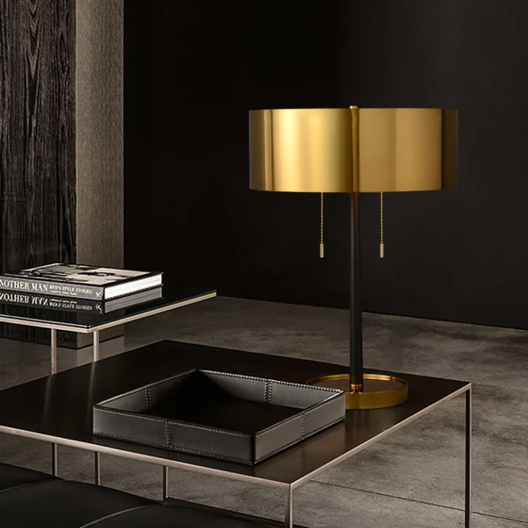 mid-century table lamp in brass