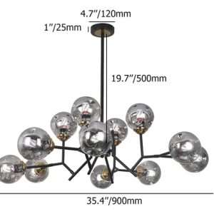 modern-chandelier-for-living-room-globe-glass-shade-black-chandelier-5 black globe chandelier