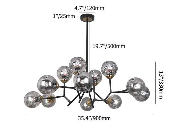 modern-chandelier-for-living-room-globe-glass-shade-black-chandelier-5 black globe chandelier