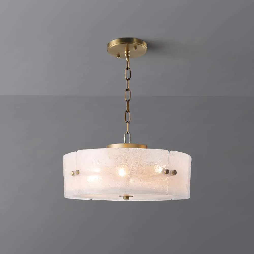 round glass shade chandelier