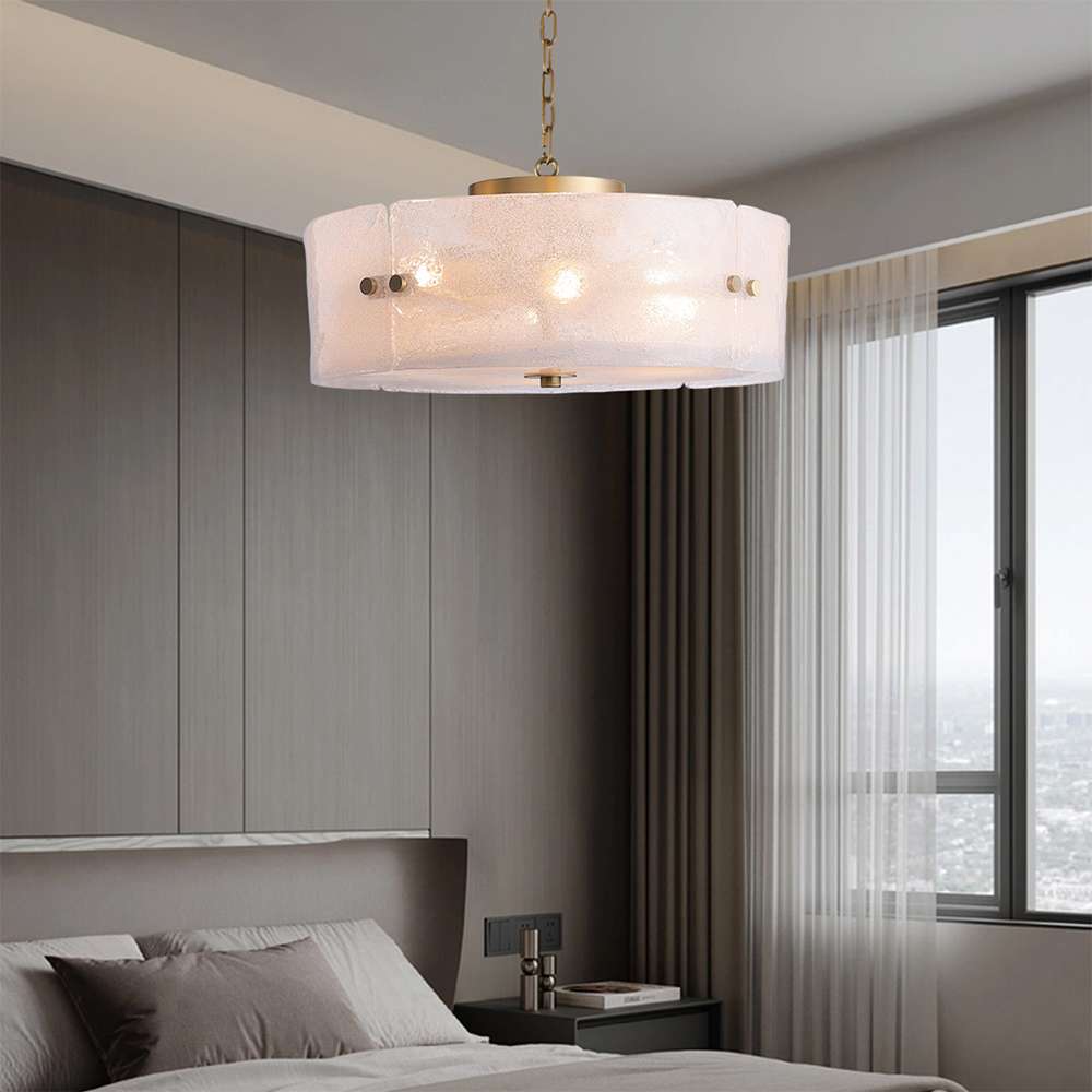 modern-glass-shade-round-chandelier-12 elegant 16-inch chandelier