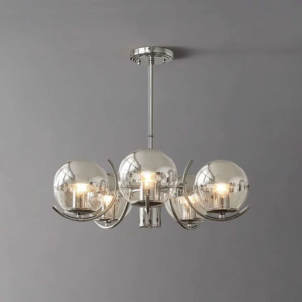nickel-glass-globe-chandelier-9 bubble chandelier lighting