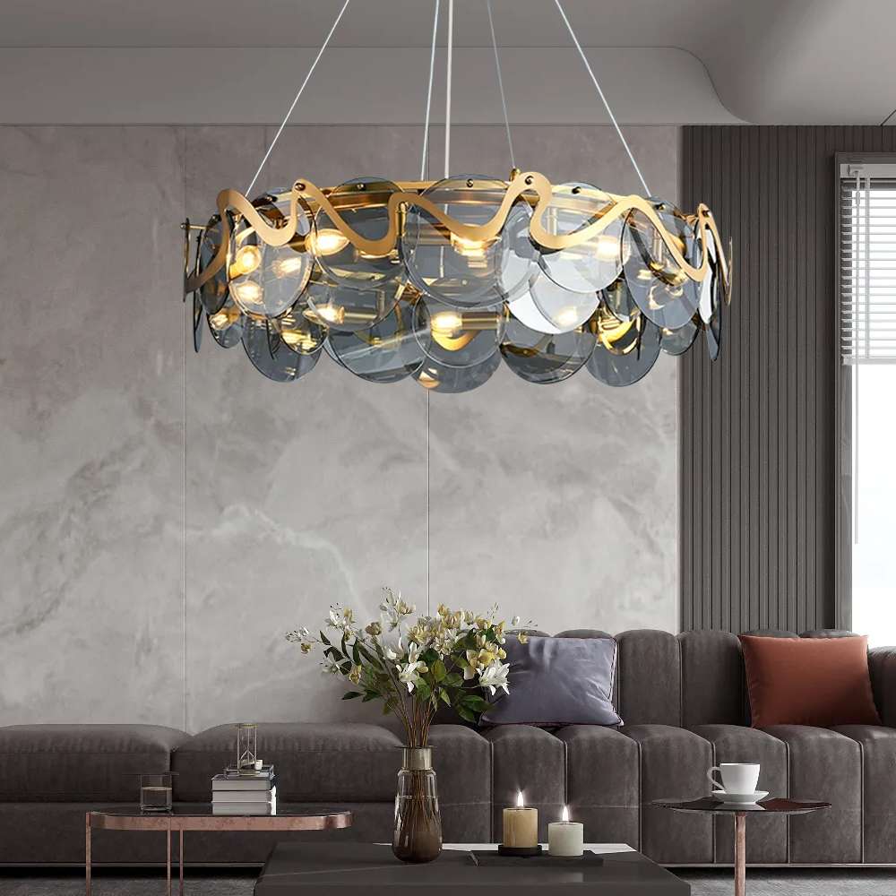 smoky-gray-glass-chandelier-12 smoky glass pendant chandelier