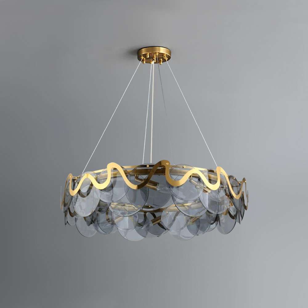 smoky-gray-glass-chandelier-15 artistic smoky glass ceiling light