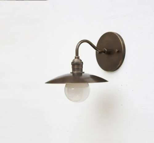 solid-brass-wall-sconce-with-brass-shade-4 solid brass wall lamp with brass shade