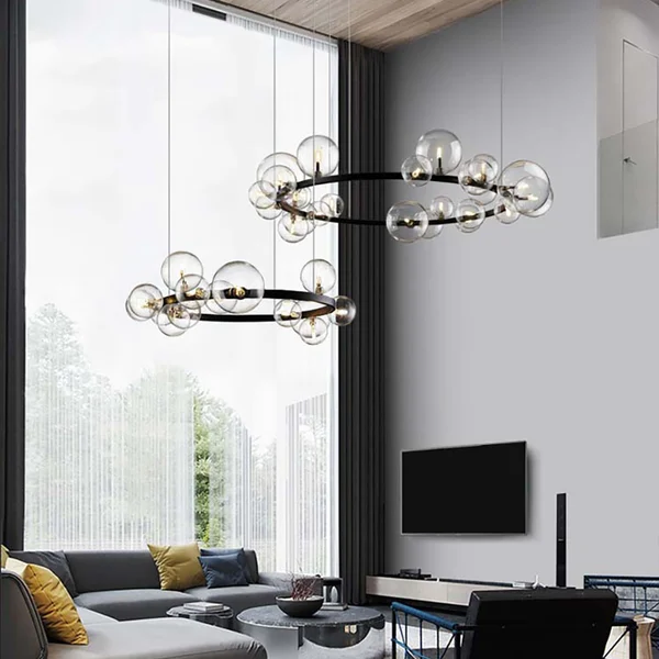 modern glass globe chandelier