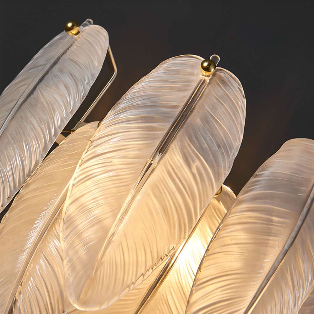 feather-glass-shade-chandelier-in-white-15 feather glass shade chandelier