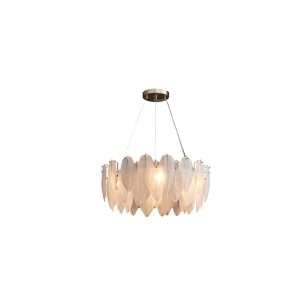 feather-glass-shade-chandelier-in-white-22 white feather glass shade chandelier